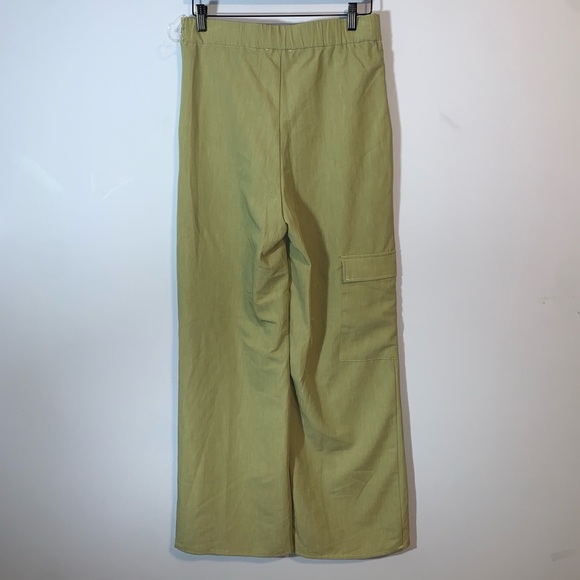 Entro soft Olive Green Cargo Pants cross over waistband size small wideleg - Picture 2 of 7